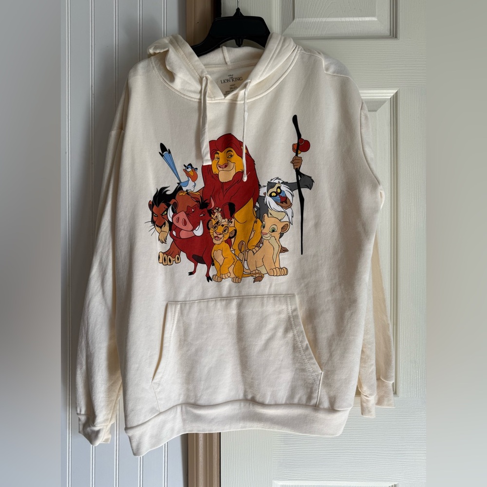 Disney unisex Cream Hoodie with Lion King Characters